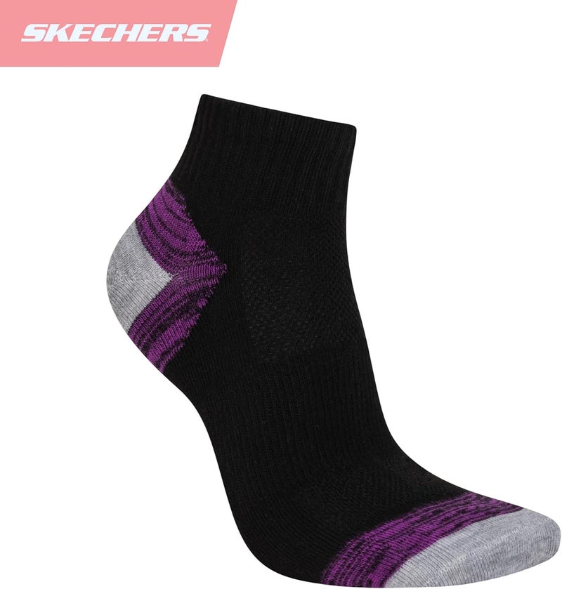 SKECHERS جوارب نسائية للأداء برباط ربع (6 قطع) - Image 5